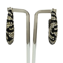 Load image into Gallery viewer, Rhinestone Animal Print Hoop Earrings

