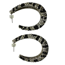 Load image into Gallery viewer, Rhinestone Animal Print Hoop Earrings
