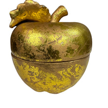 Load image into Gallery viewer, Vintage Golden Gilded Apple Trinket Box
