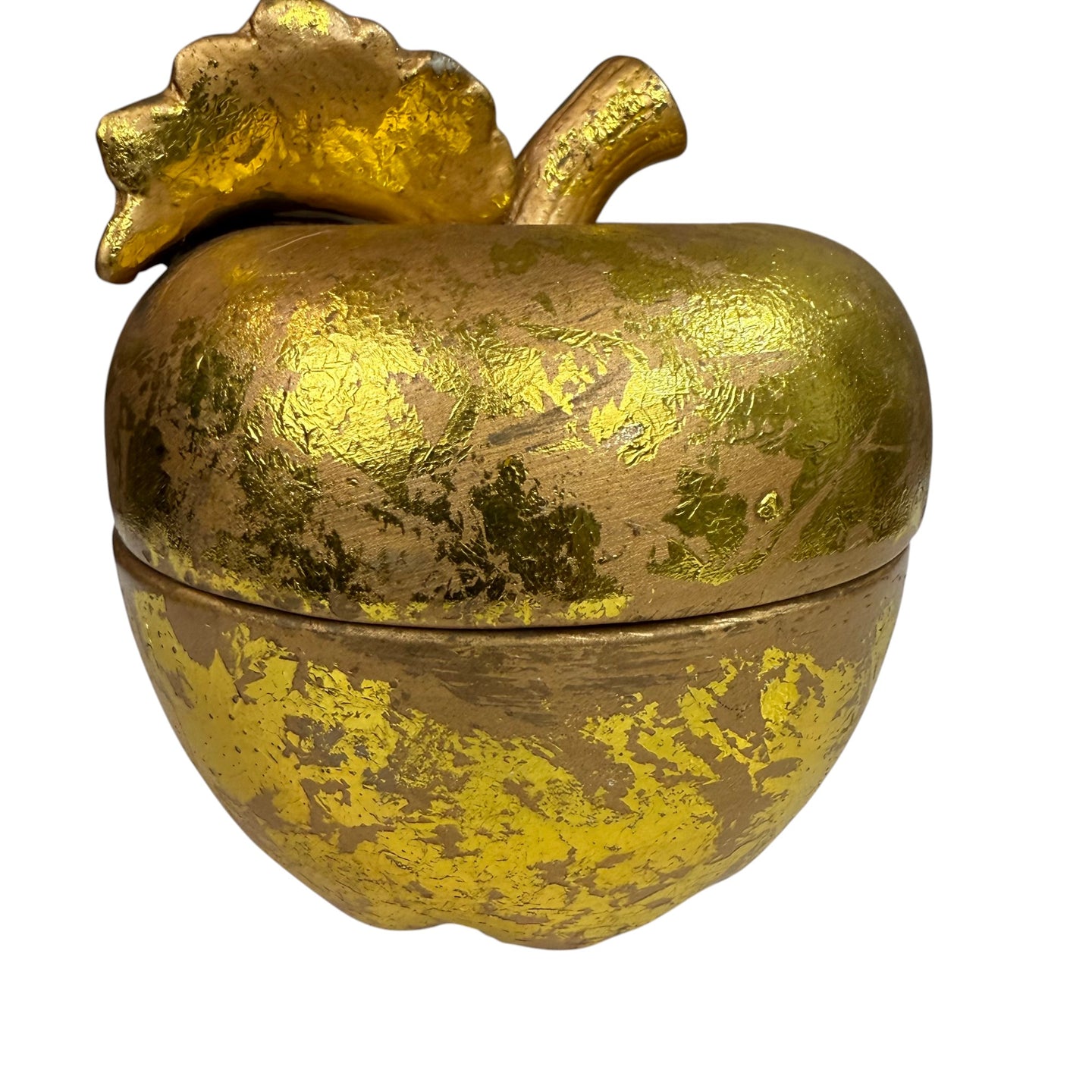 Vintage Golden Gilded Apple Trinket Box
