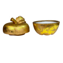 Load image into Gallery viewer, Vintage Golden Gilded Apple Trinket Box
