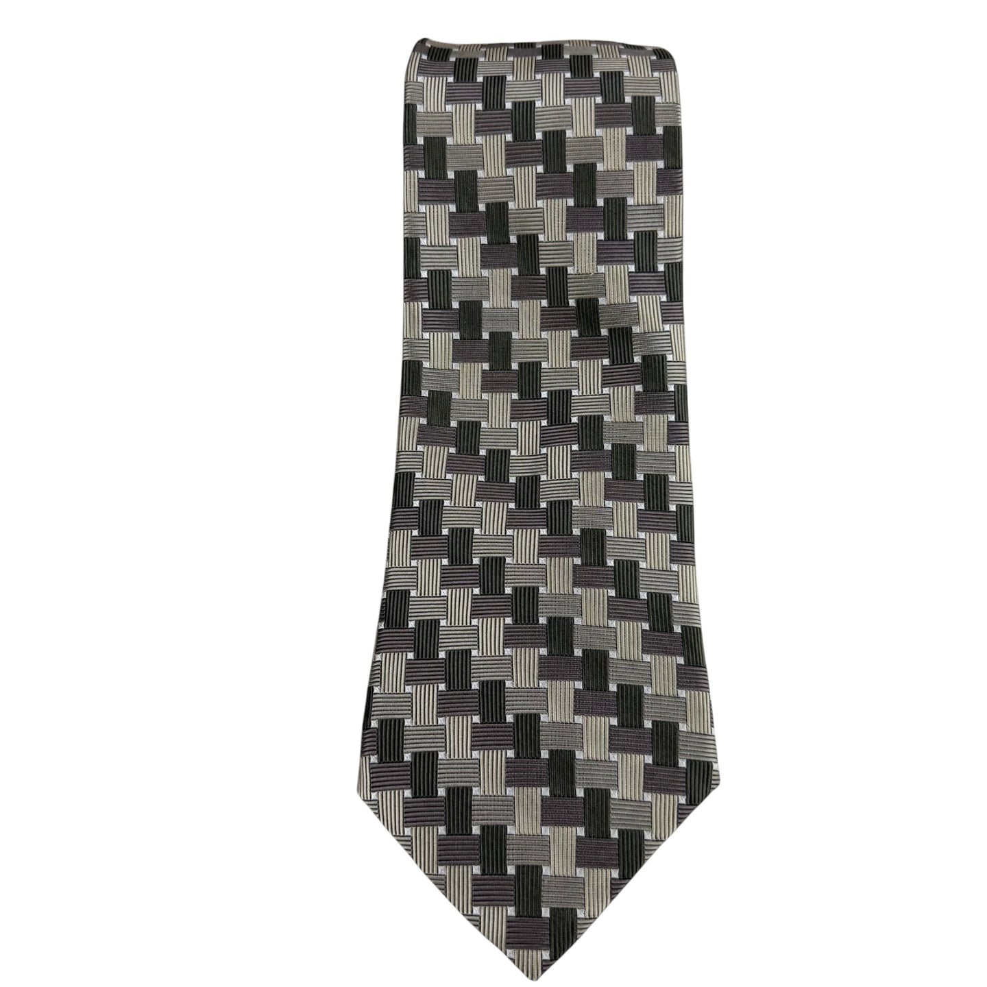 Burma Bibas 100% Silk Geometric Necktie Made in USA