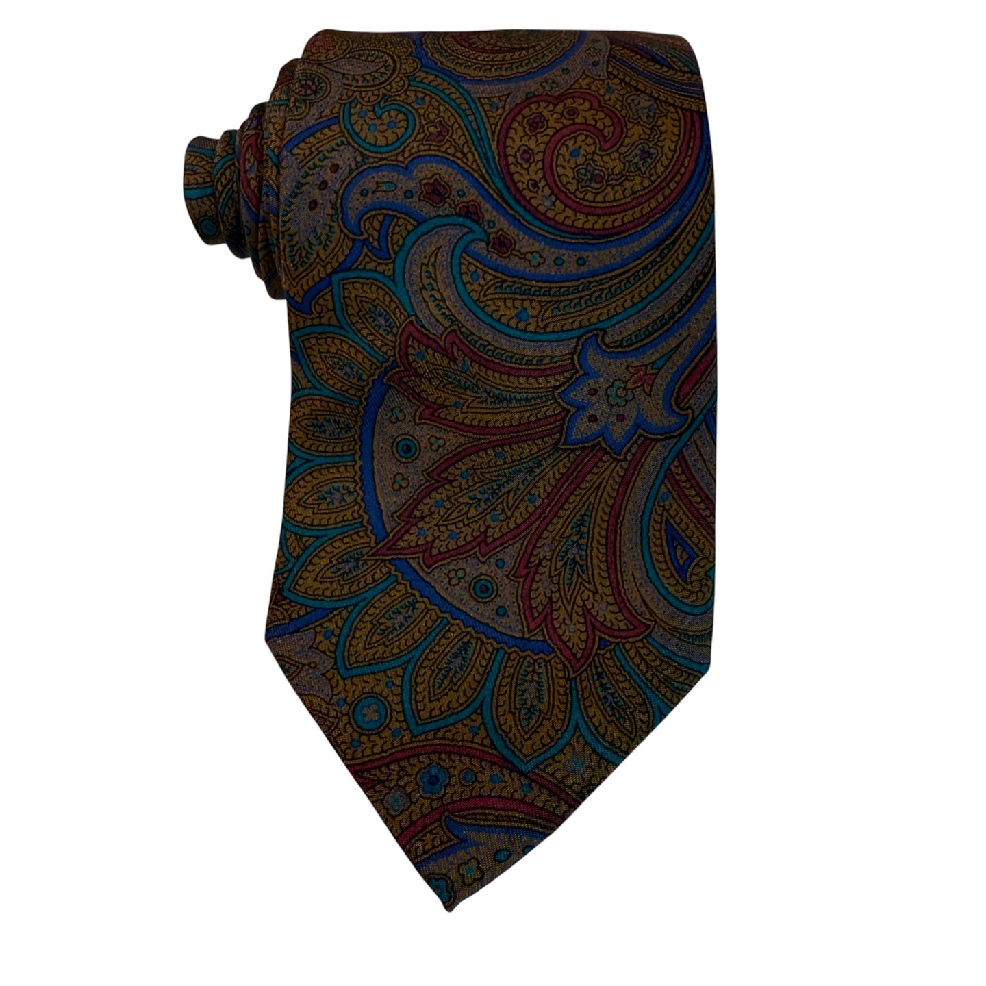 Vintage Ermenegildo Zegna Silk Tie – Bold Paisley, Made in Italy, 1990s Luxury Menswear
