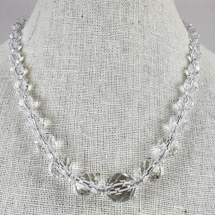 Vintage Crystal Quartz Graduated Bead Necklace 18