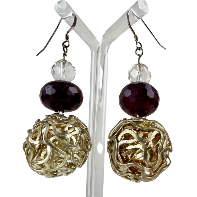 Gold Ball Dangle Earrings