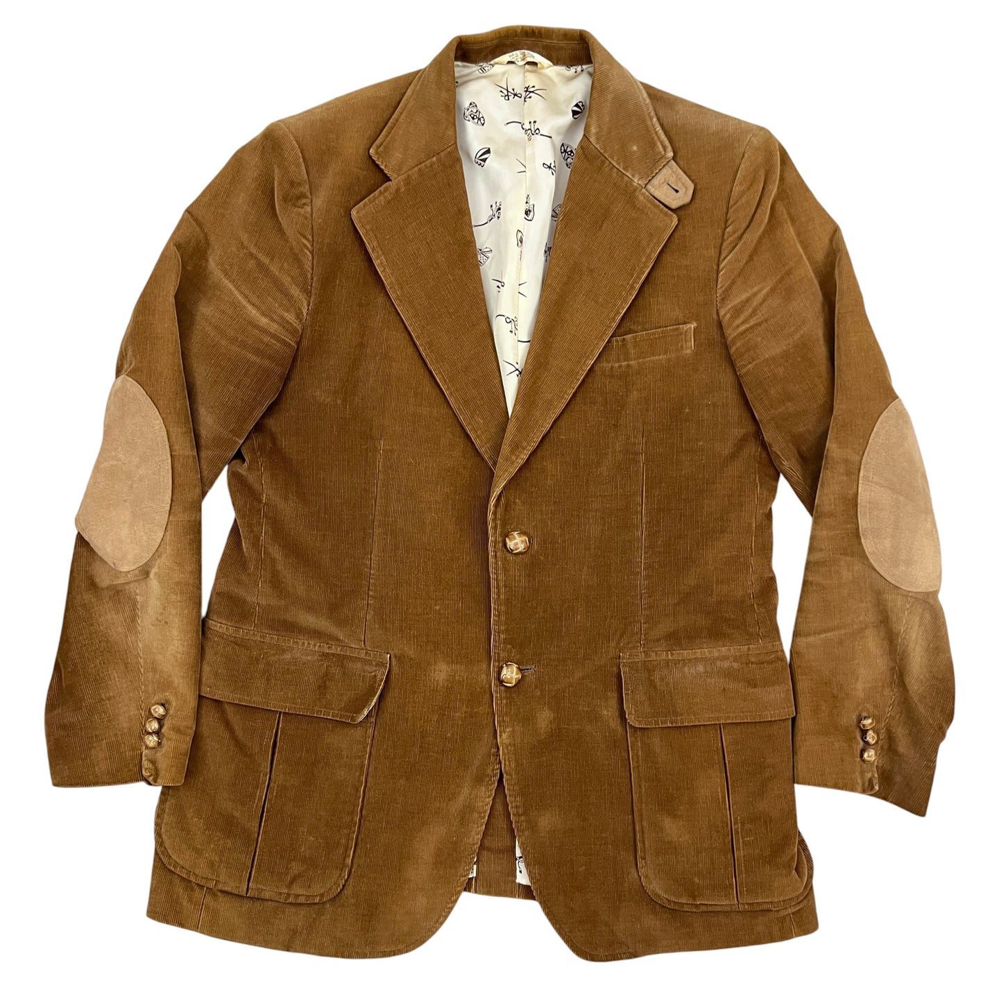 VTG Brown Corduroy Sport Coat with Elbow Patch  Size 42L