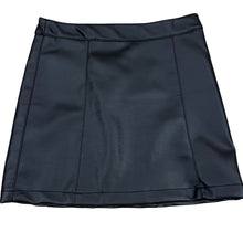 Load image into Gallery viewer, Black Faux Leather Miniskirt Size Medium

