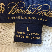 Load image into Gallery viewer, 90s Brooks Brothers Preppy 100% Cotton Cable Knit Turtleneck Sweater
