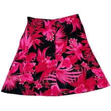 Load image into Gallery viewer, VTG  Cotton Linen Floral A-line Midi Skirt Large
