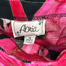 Load image into Gallery viewer, VTG Pink Linen Cotton Floral A-line Midi Skirt Large
