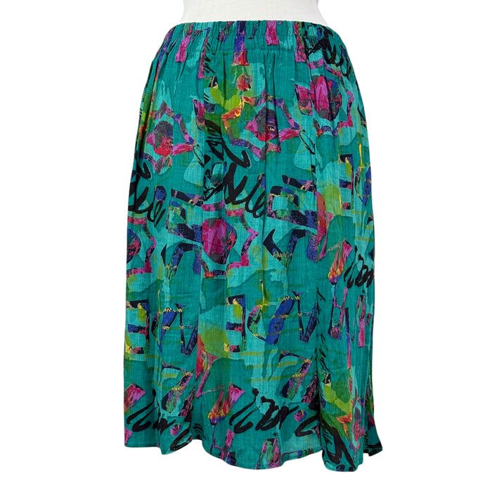 Vintage 80s Print Pull on Skirt Size Medium