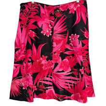 Load image into Gallery viewer, VTG Pink Linen Cotton Floral A-line Midi Skirt Large
