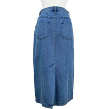Load image into Gallery viewer, Vintage 90s Midi Cotton Denim Pencil Skirt Size 6P
