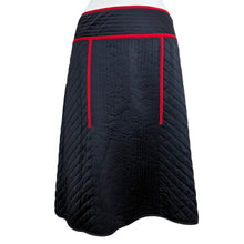 Load image into Gallery viewer, VTG Black &amp; Red Silk A Line Skirt Size 6
