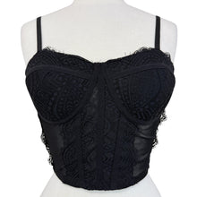Load image into Gallery viewer, Madden NYC Black Lace Bustiers Top Size Small
