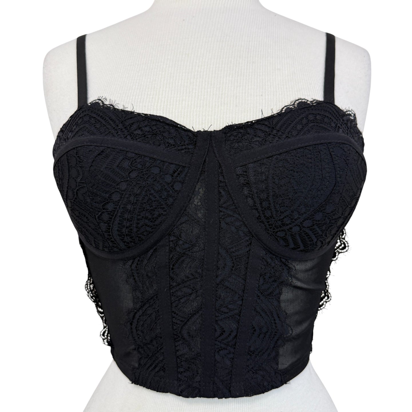 Madden NYC Black Lace Bustiers Top Size Small