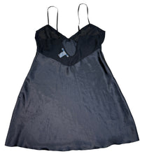 Load image into Gallery viewer, Vintage August Silk Lace Trim Black Satin Half Slip Size Large
