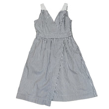 Load image into Gallery viewer, White Striped 100% Cotton Summer Dress Size 2P
