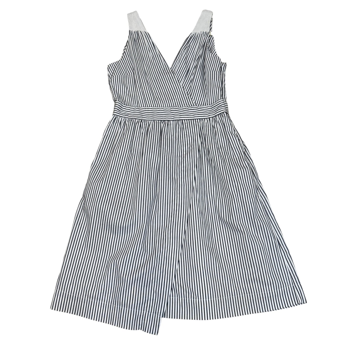 White Striped 100% Cotton Summer Dress Size 2P