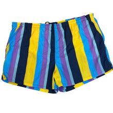 Load image into Gallery viewer, 90s Striped Nylon Swim Trunks Size 2X
