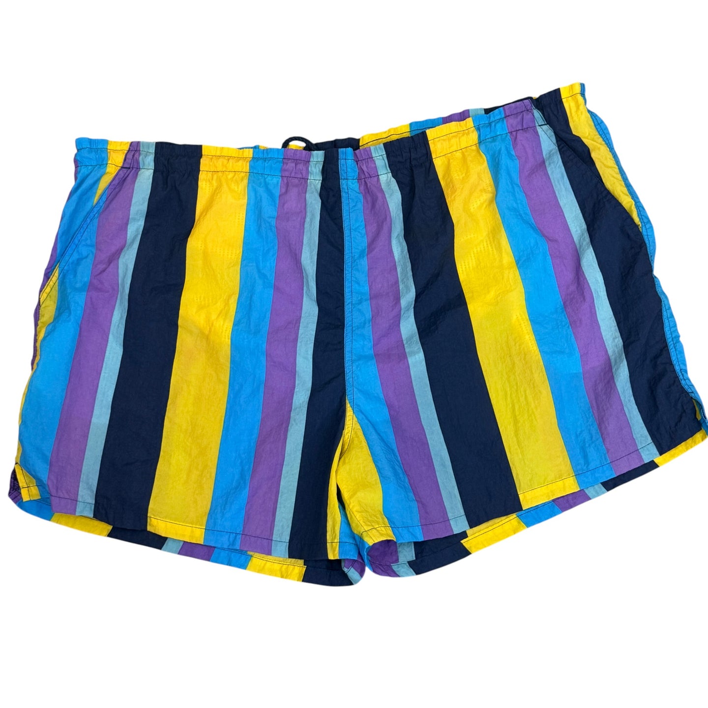 90s Striped Nylon Swim Trunks Size 2X