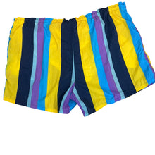 Load image into Gallery viewer, 90s Striped Nylon Swim Trunks Size 2X
