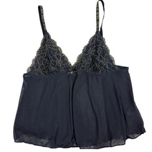Load image into Gallery viewer, BCBG Black &amp; Gold Nylon &amp; Lace Cami Size Large
