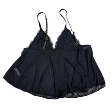 Load image into Gallery viewer, BCBG Black &amp; Gold Nylon &amp; Lace Cami Size Large
