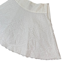 Load image into Gallery viewer, White 100% Cotton A-line Eyelet Skirt Size 14

