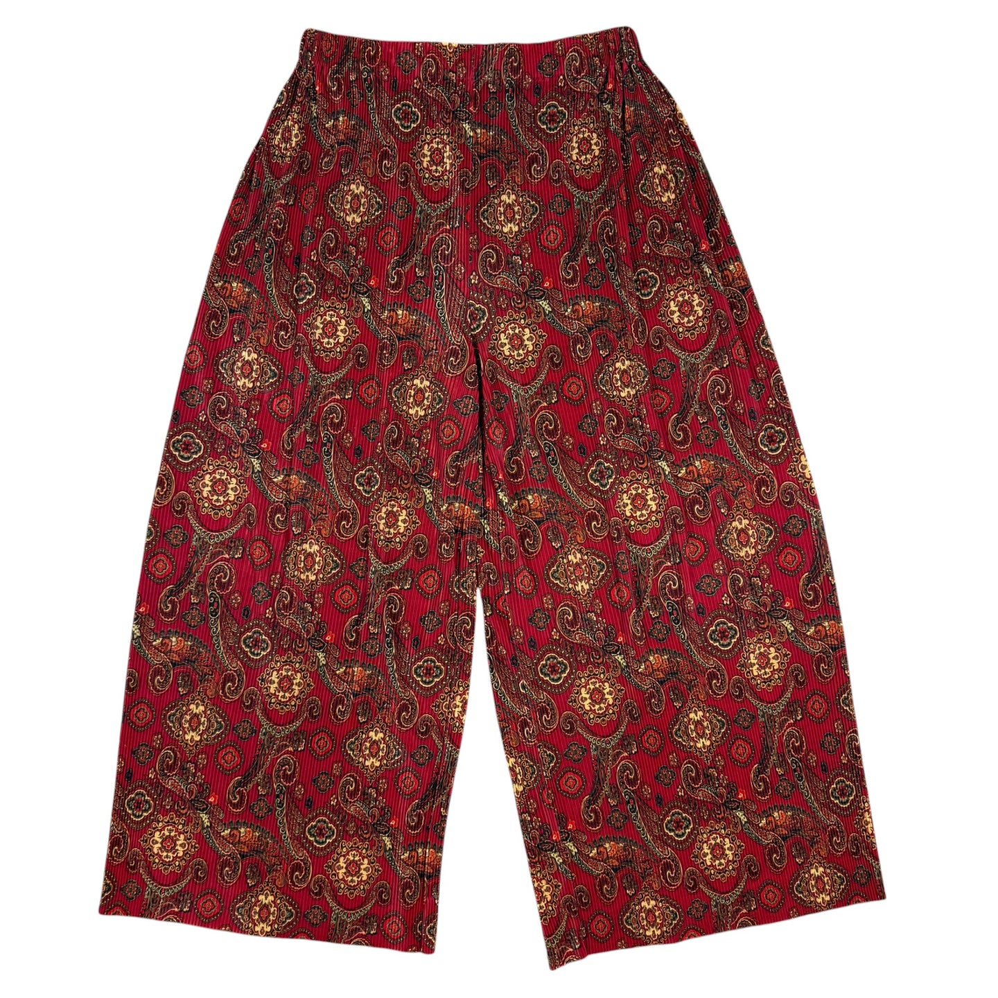 Vintage 90s The Limited Wide Leg Paisley Crinkle Pants Medium