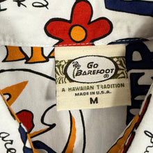 Load image into Gallery viewer, Go Barefoot Pidgin English White Aloha Shirt Size Medium
