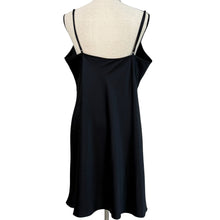 Load image into Gallery viewer, Black Satin &amp; Lace Slip Nighty Size XL
