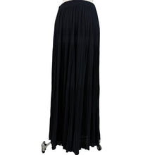 Load image into Gallery viewer, 90s Long Black Rayon Crinkle Broomstick Skirt Size Medium
