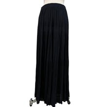 Load image into Gallery viewer, 90s Long Black Rayon Crinkle Broomstick Skirt Size Medium
