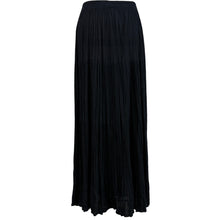 Load image into Gallery viewer, 90s Long Black Rayon Crinkle Broomstick Skirt Size Medium
