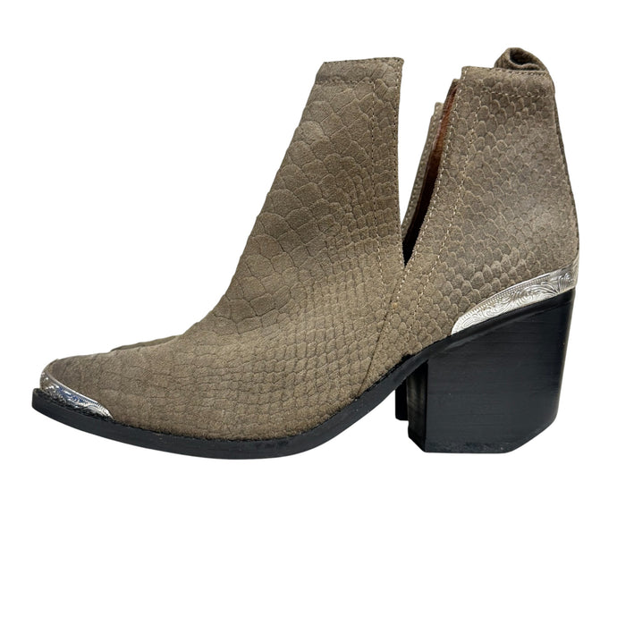 Jeffrey Campbell Western Metal Toe Ankle Boots Size 6.5