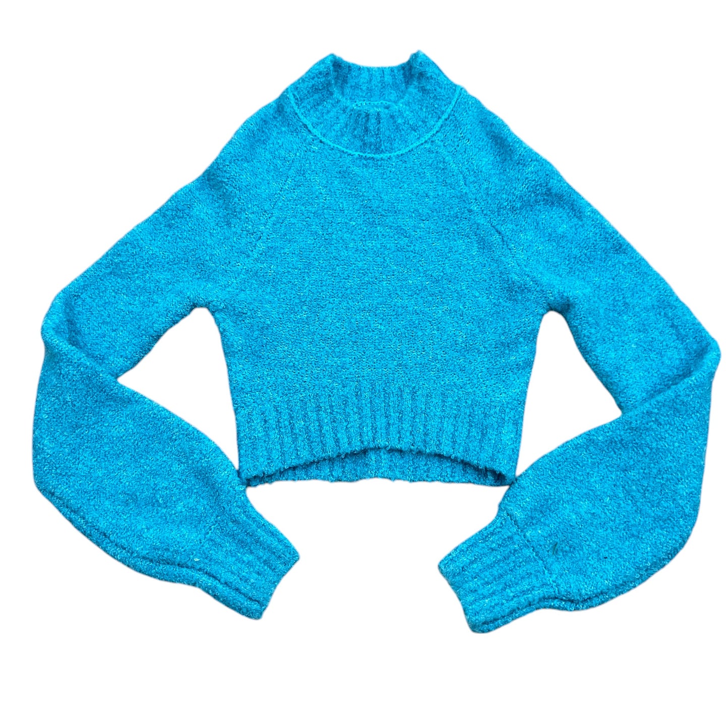 Urban Outfitters Turquoise Cropped Pullover Sweater Size Small Petite