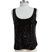 Load image into Gallery viewer, Lafayette 148 Black Sequin Tank Top Size Large
