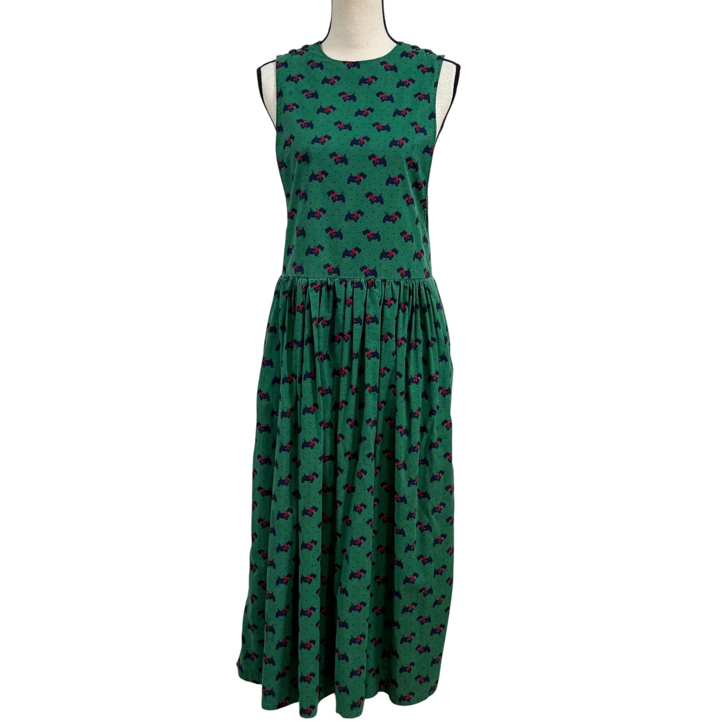 Vintage 90s Scottie Dog Sleeveless Dress Size Mediun