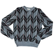 Load image into Gallery viewer, 80s Wool Blend Pullover Chevron Knit Sweater Size Medium
