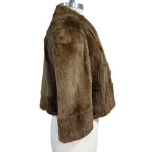 Load image into Gallery viewer, Vintage 60s Brown Faux Fur Cropped Jacket Size Medium
