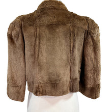 Load image into Gallery viewer, Vintage 60s Brown Faux Fur Cropped Jacket Size Medium
