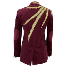 Load image into Gallery viewer, VTG Isaac Mizrahi Burgundy Velvet Blazer Size XS

