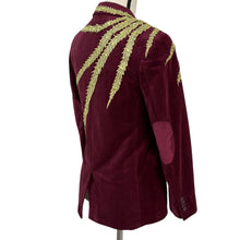 Load image into Gallery viewer, VTG Isaac Mizrahi Burgundy Velvet Blazer Size XS
