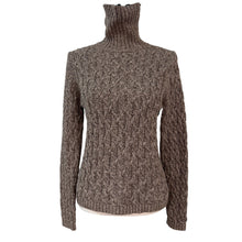 Load image into Gallery viewer, 90s 100% Cotton Cable Knit Turtleneck Sweater Size Small
