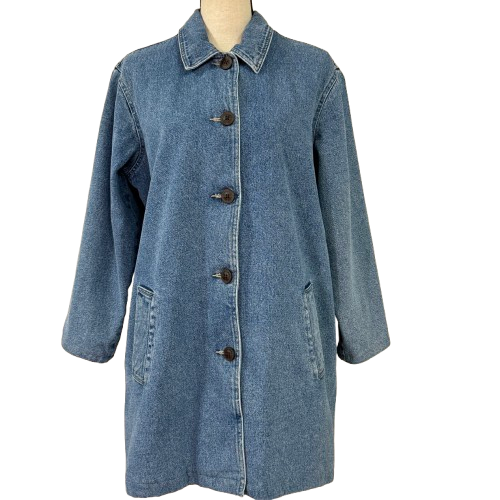 Vintage 90s Denim Chore Jacket Button Front Size Medium