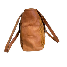 Load image into Gallery viewer, Vintage 90s Italy Tan Perforated Leather Tote Bag
