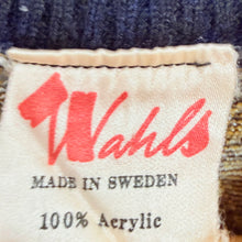Load image into Gallery viewer, Vintage 70s Wahls Sweden Navy Mustard Geometric Triangle Knit Sweater Vest
