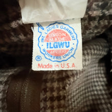 Load image into Gallery viewer, Vintage 80s Brown Houndstooth High Waist Pleated Trousers ILGWU Made in USA

