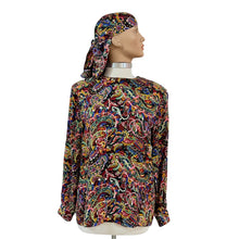 Load image into Gallery viewer, Vintage 90s Doncaster Silks Multicolor Paisley Silk Blouse with Matching Scarf 6
